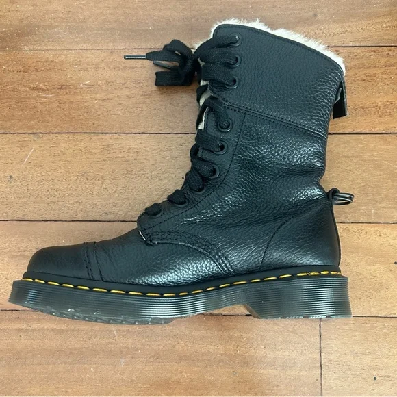 Black Womens Doc Marten Boots - Picture 10 of 16